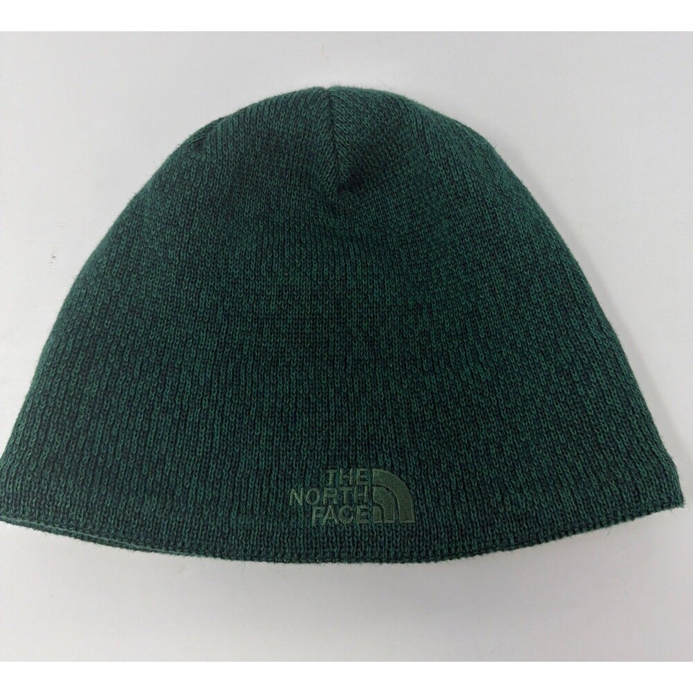 The North Face Adult Jim Beanie Wool Blend One Size Heathered Green Warm Hat EUC